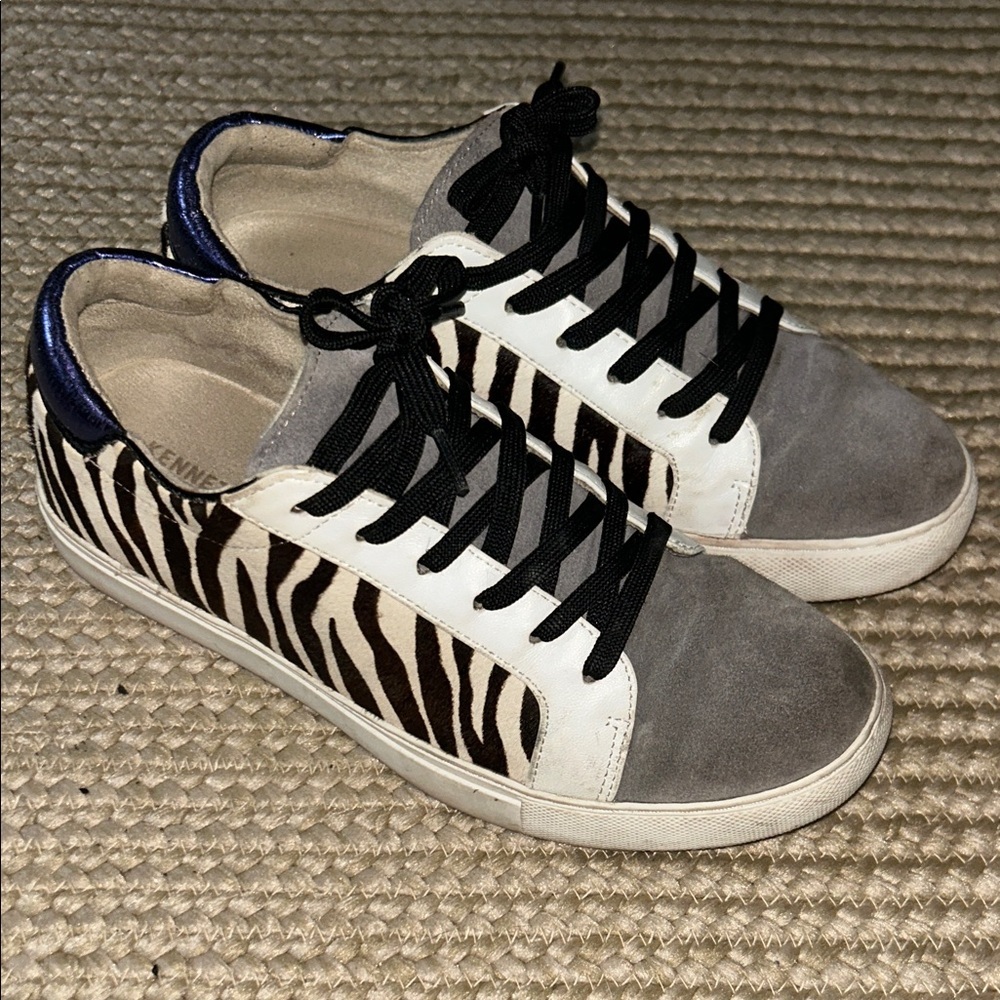 Kenneth Cole Zebra Print Sneakers - Black, White, Gray
